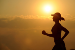 a person jogging in the morning